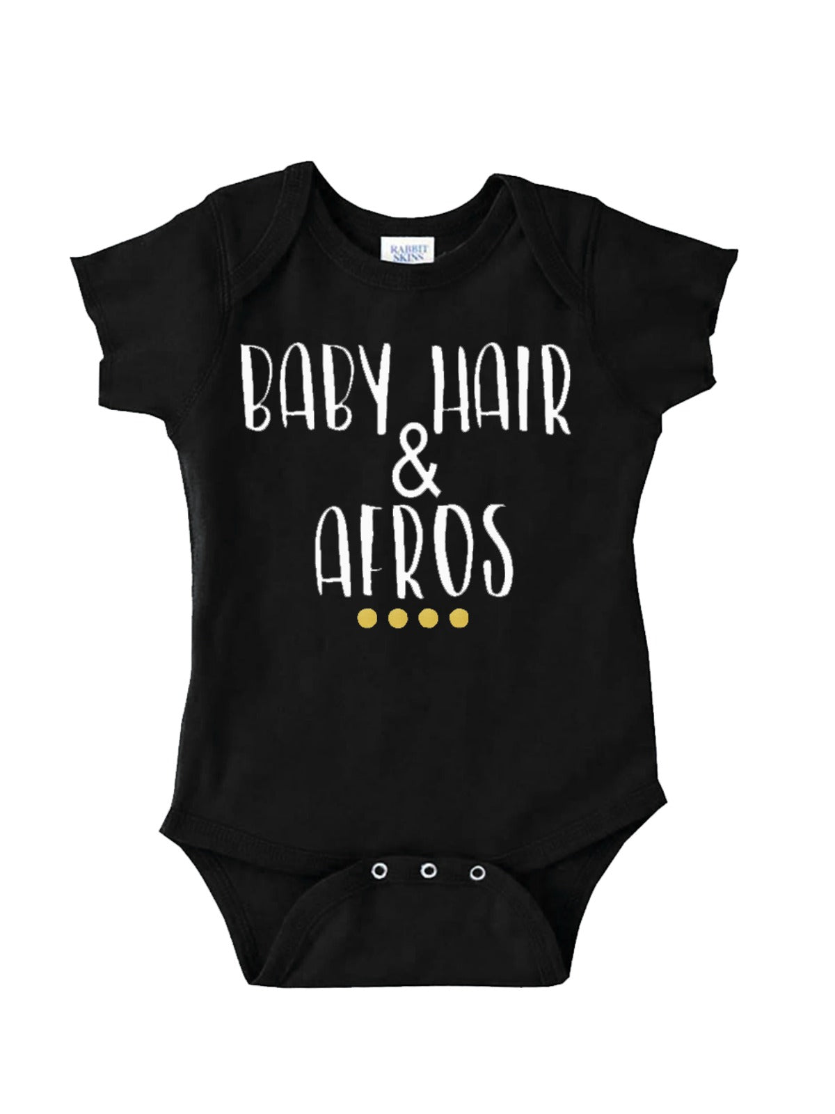 Baby hair and afros baby bodysuit in black.
