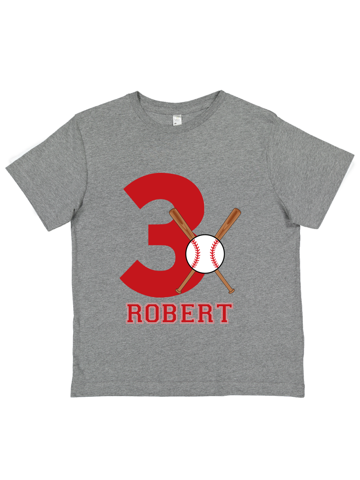 heather gray baseball birthday shirt