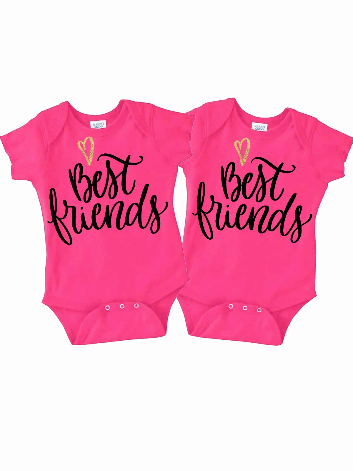 Matching best friends bodysuits in pink