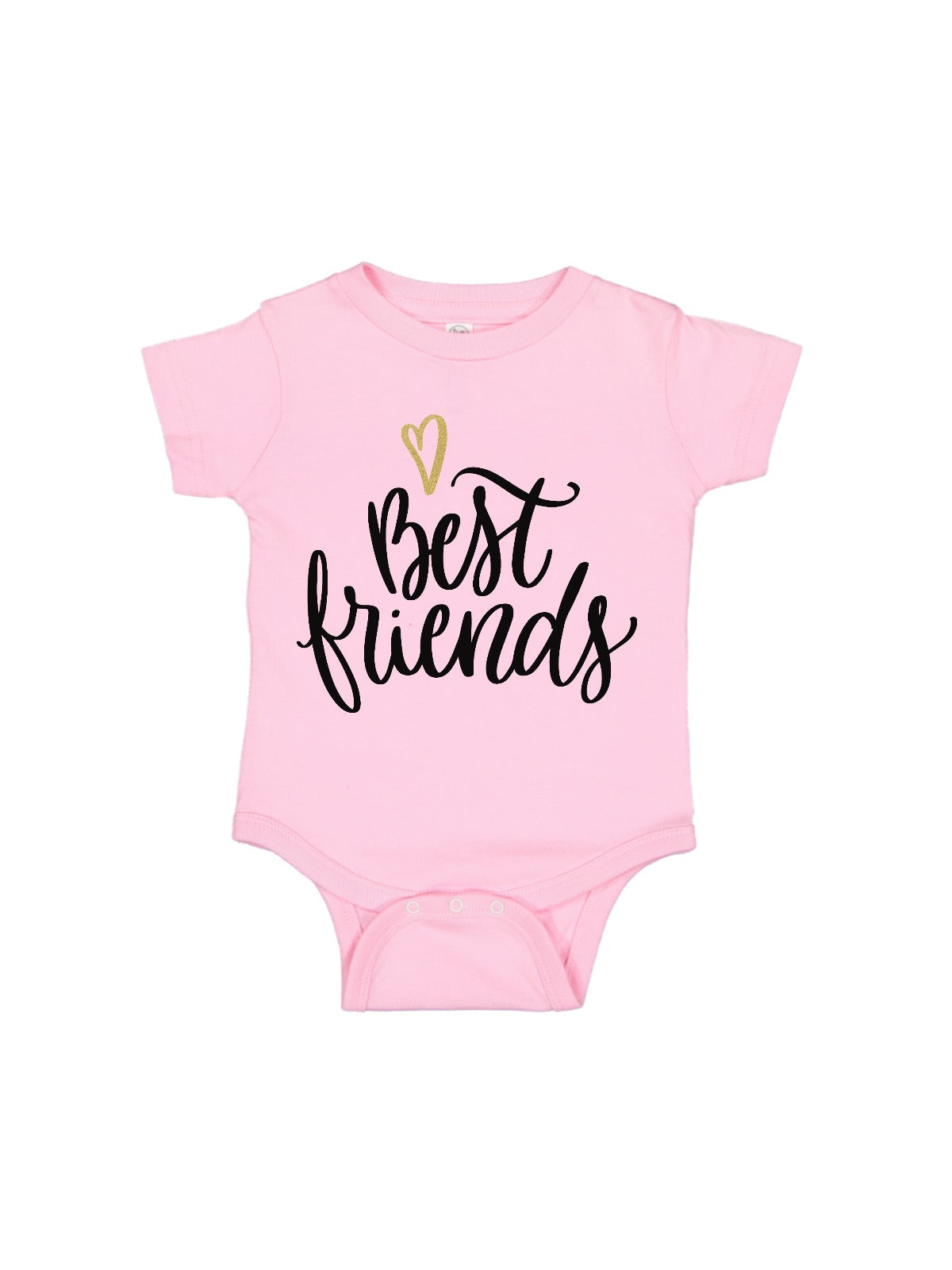 baby girl best friends light pink one-piece