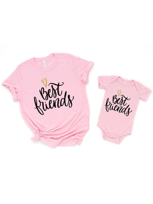 mommy and me matching best friends shirts light pink