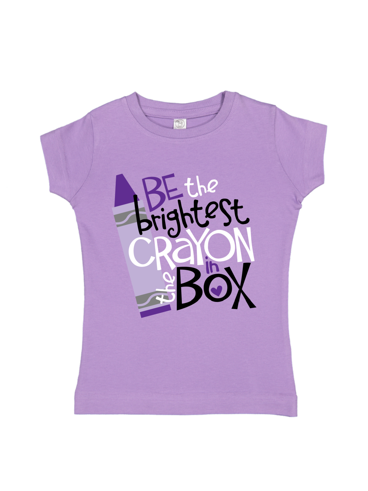 be the brightest crayon in the box girls lavender tee