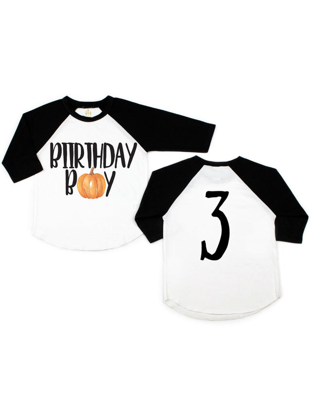 birthday boy personalized raglan shirt