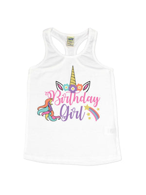 Birthday Girl Unicorn Girls Tank Top & Shirts