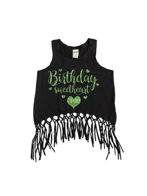 birthday sweetheart black and green shirt