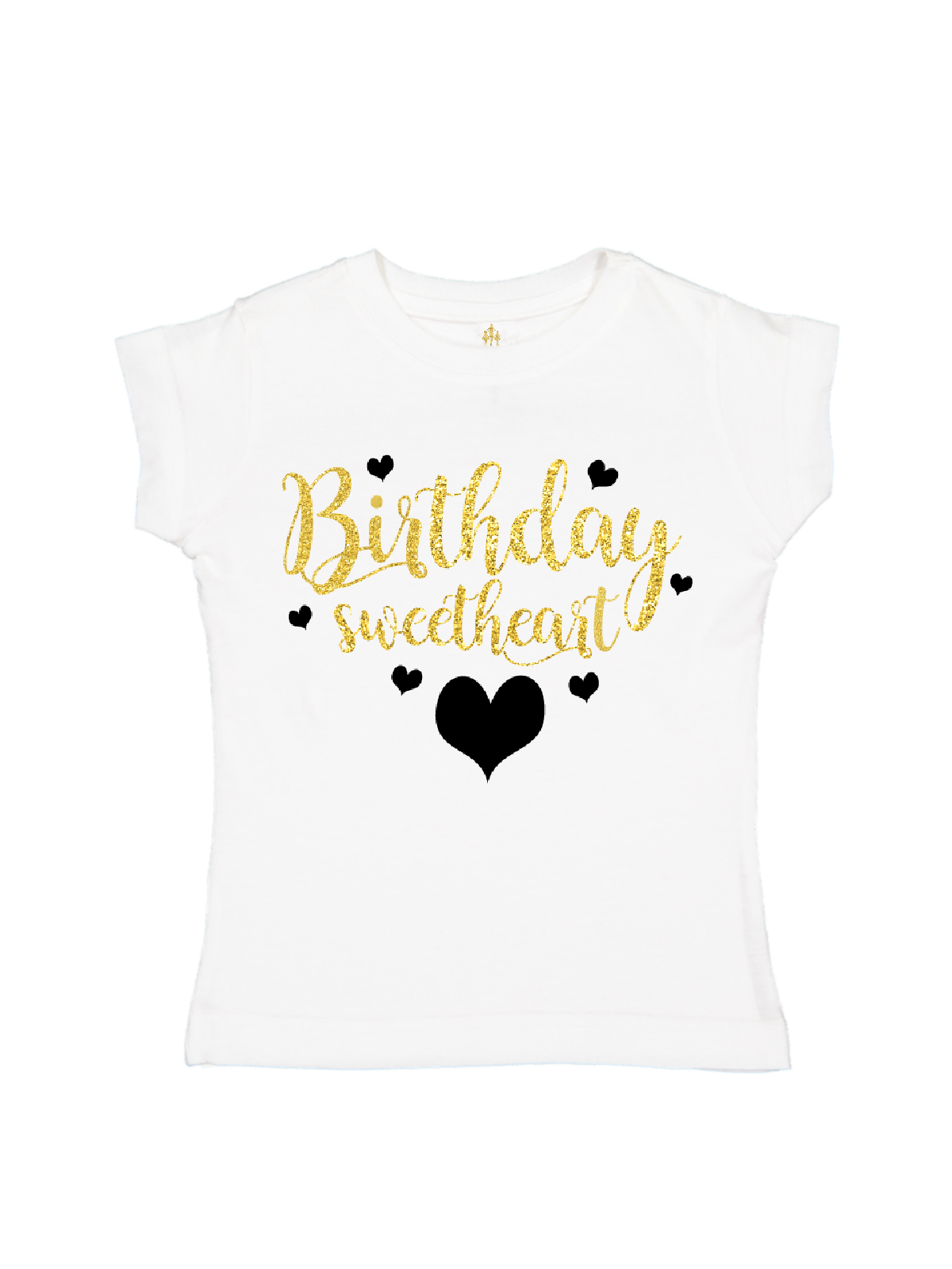 black and glitter gold birthday sweetheart shirt