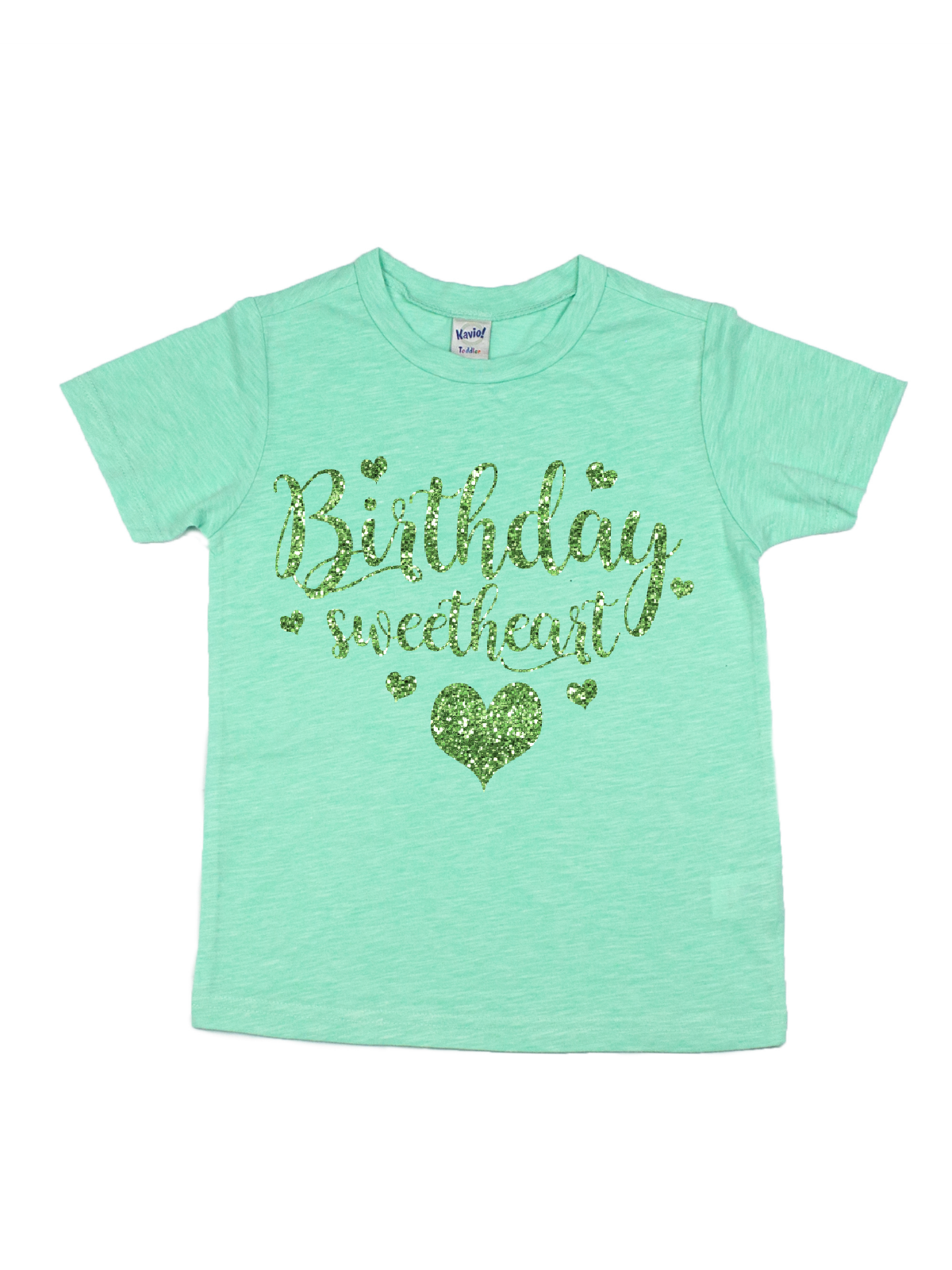 girls glitter green birthday sweetheart shirt