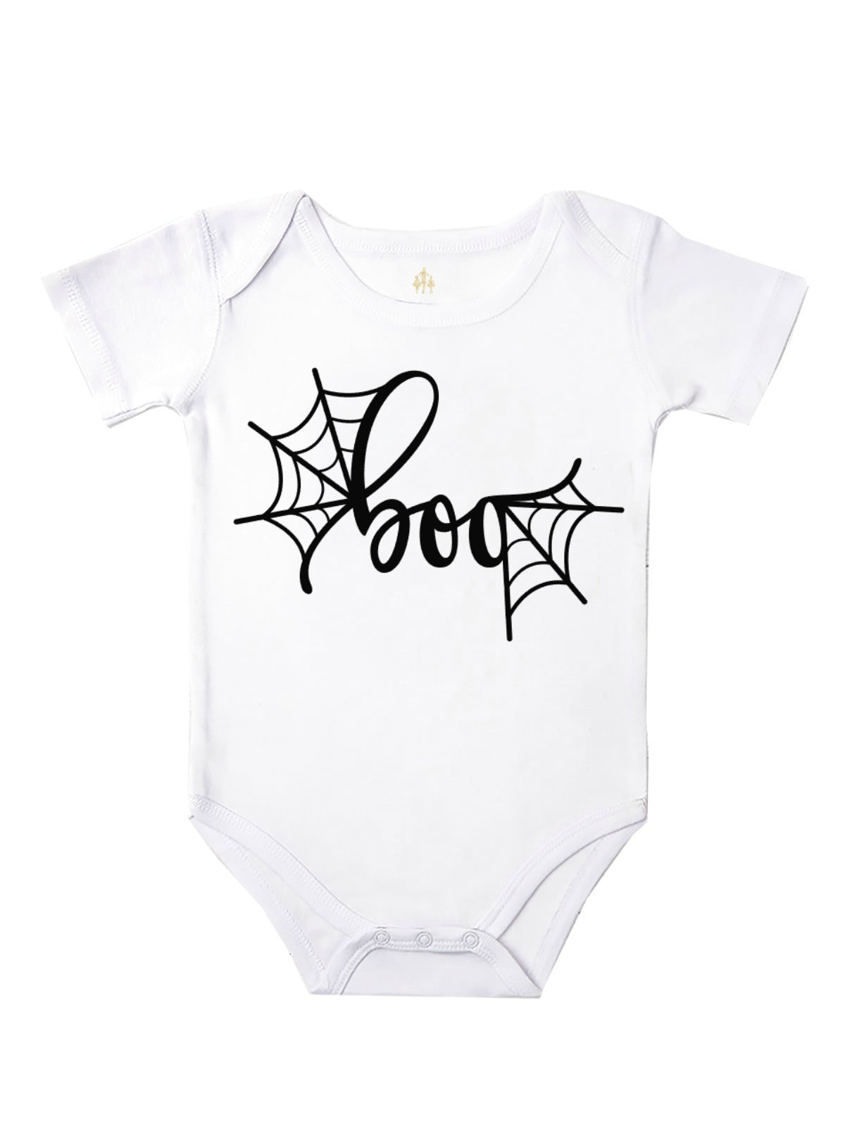 Boo Spiderweb Baby Girl Halloween Bodysuit in White