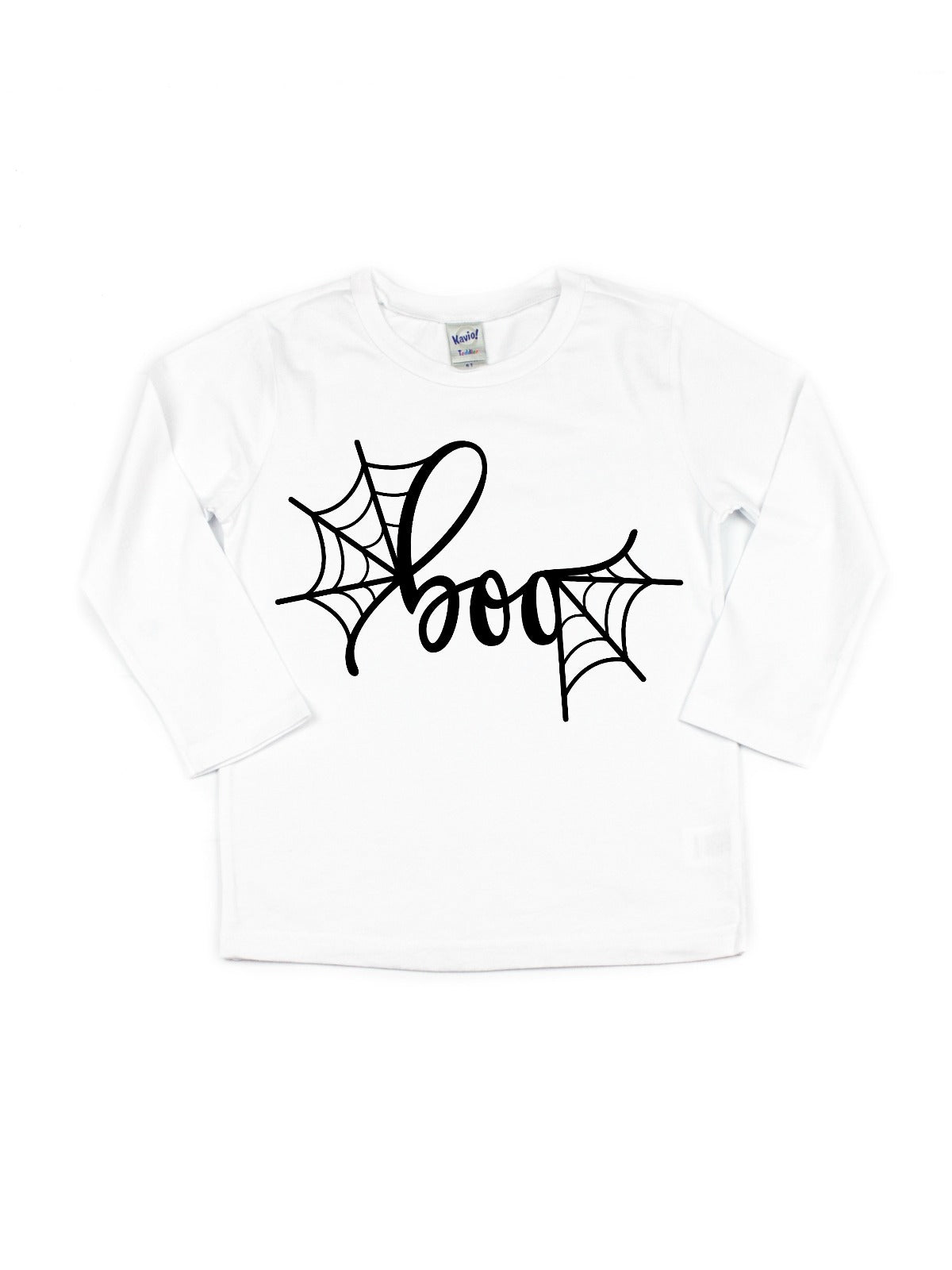 Long Sleeve Halloween Boo Spider Web Shirt