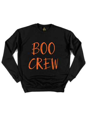 boo crew orange and black halloween sweatshirt