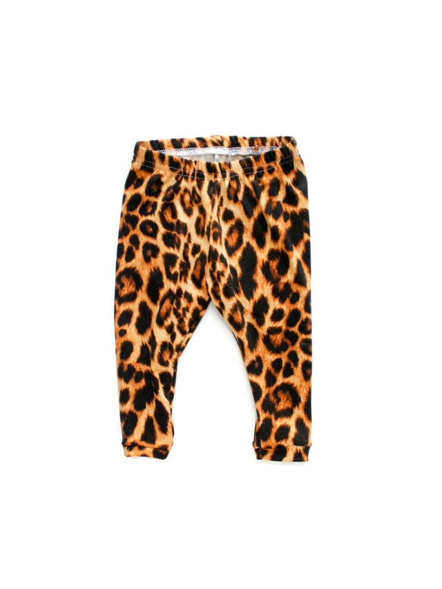 Kids leopard print leggings with elastic waistband, part of Mommy and Me matching set by Mackenzie Madison of Philadelphia

