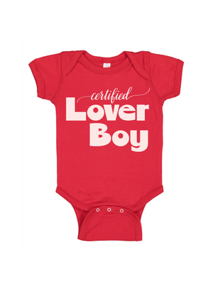 certified lover boy baby bodysuit