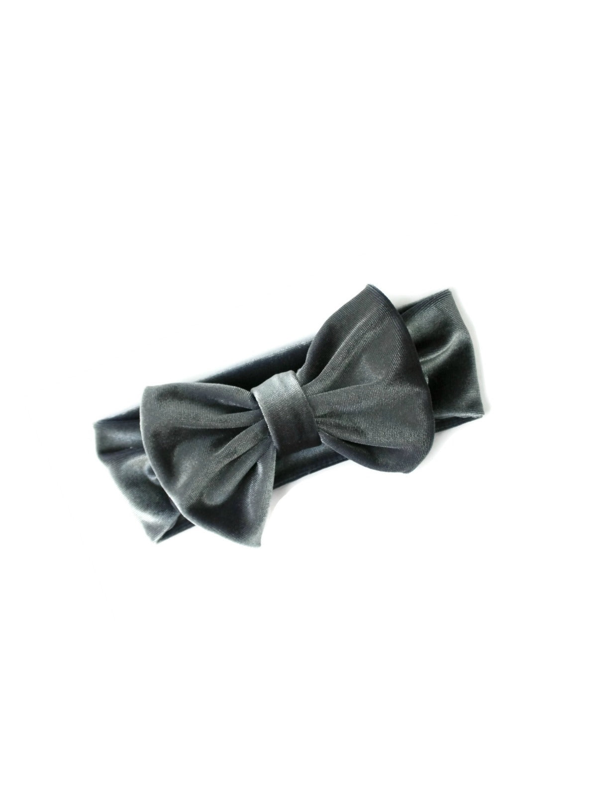charcoal gray girls bow headband