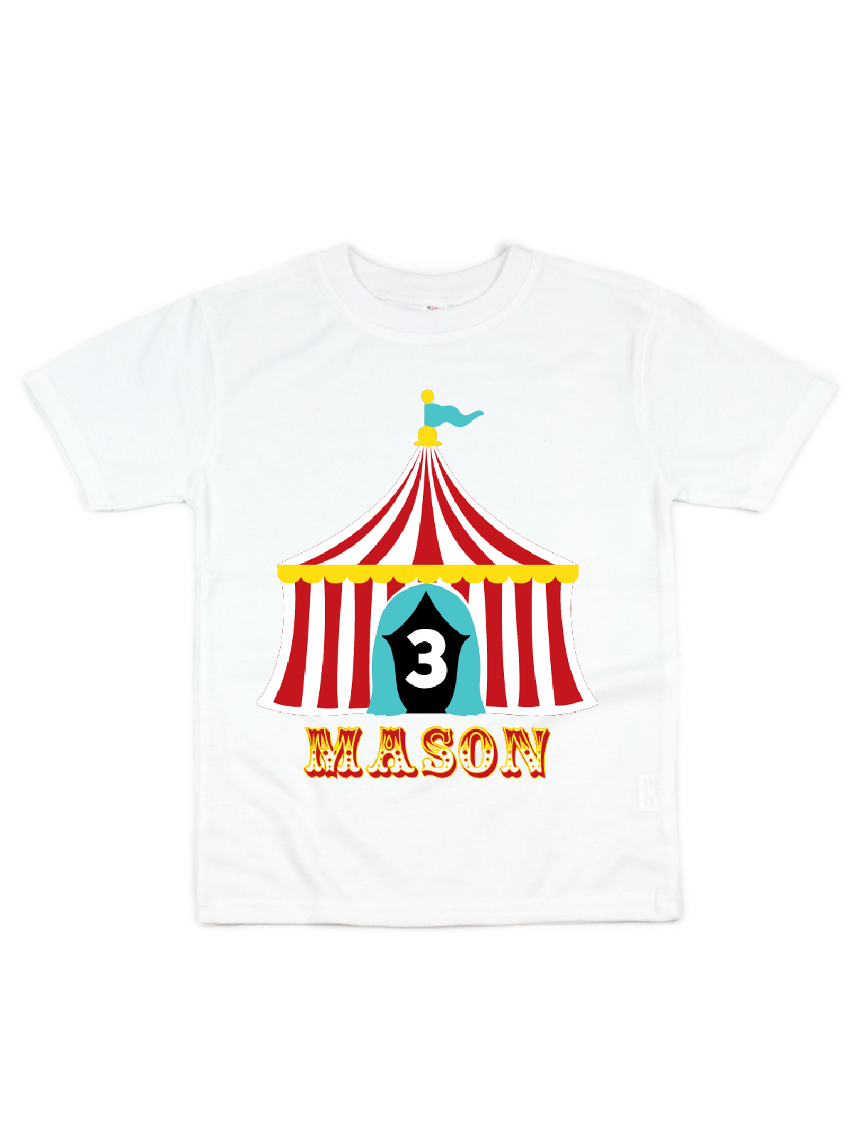 kids big top circus shirt in white