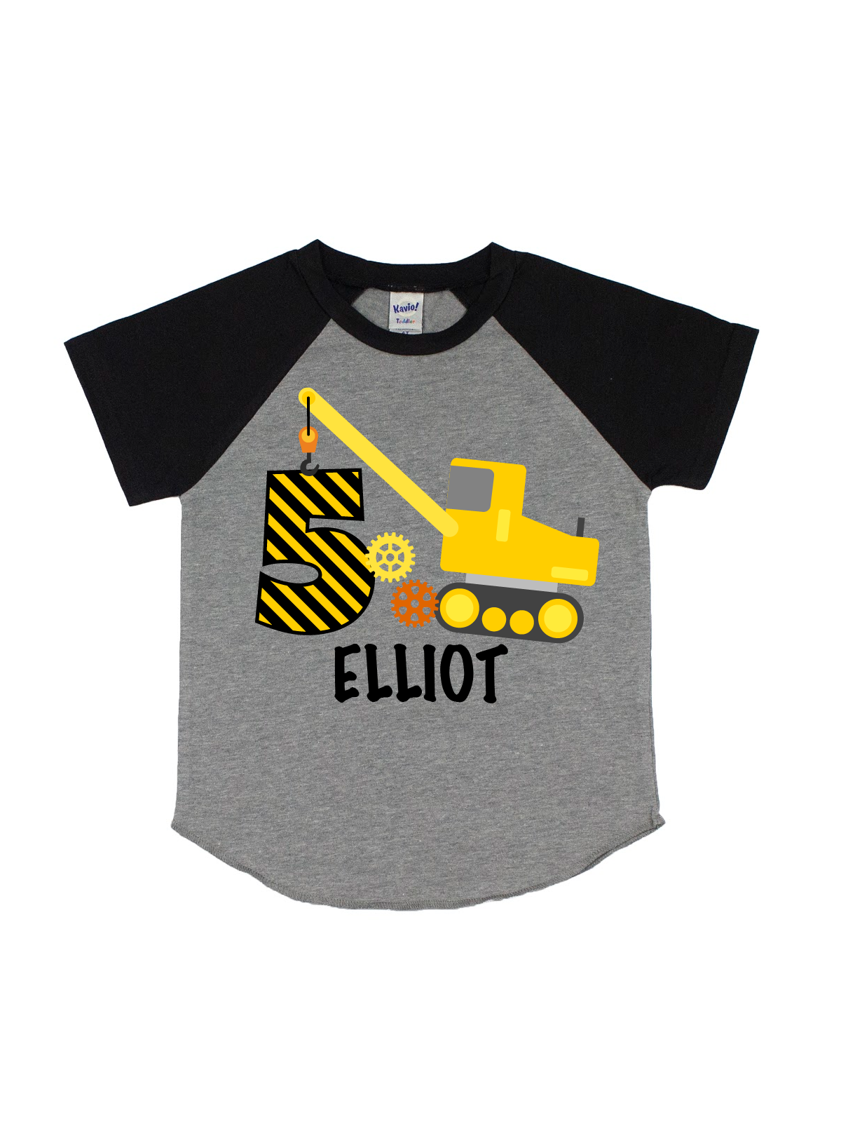 construction birthday raglan shirt for boys