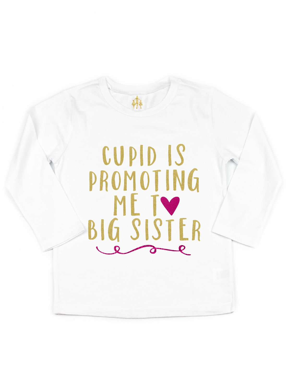 cupid is promoting me to big sister pink and gold t-shirt