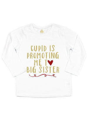 Cupid Is Promoting Me To Big Sister Girls Long Sleeve Shirt