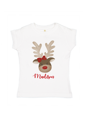 Cute Reindeer Kids Shirt - Personalized
