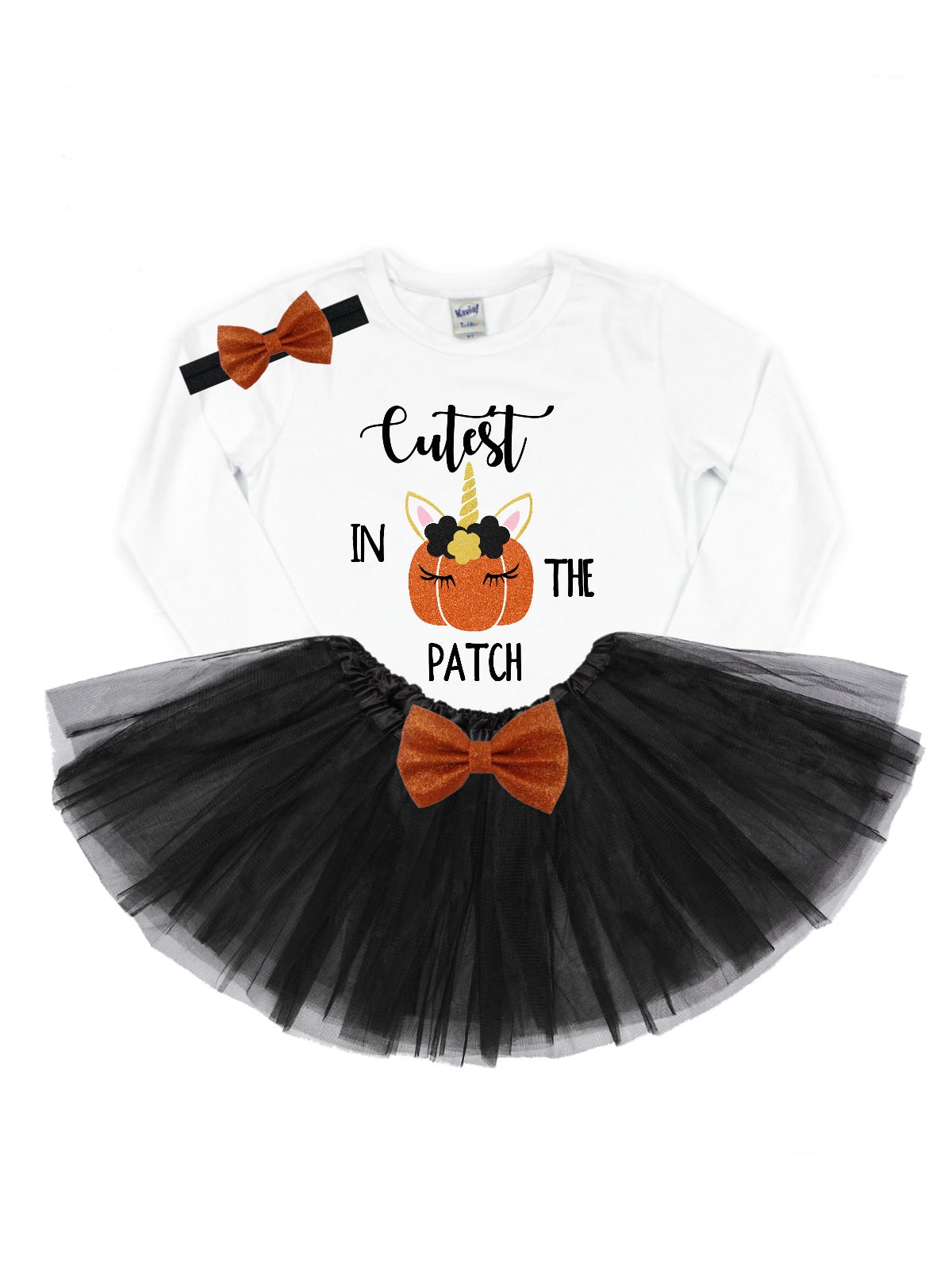 Girls Cutest Pumpkin in the Patch Halloween Tutu Outfit