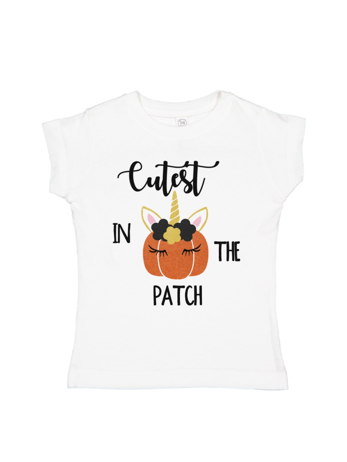 White, Long Sleeve Cutest Pumpkin in the Patch Girls Halloween Shirt