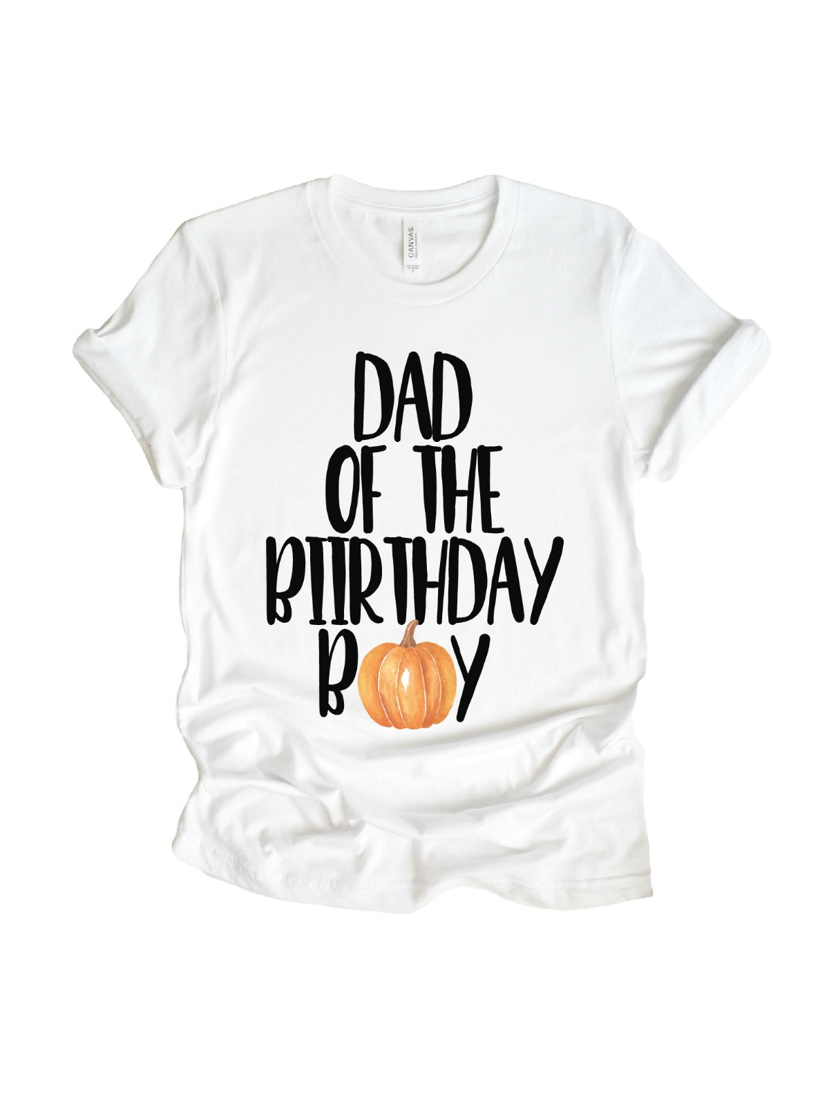 dad of the birthday kid watercolor pumpkin shirt