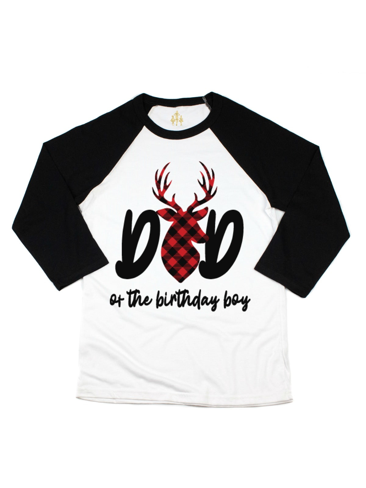 dad of the birthday boy buffalo plaid raglan