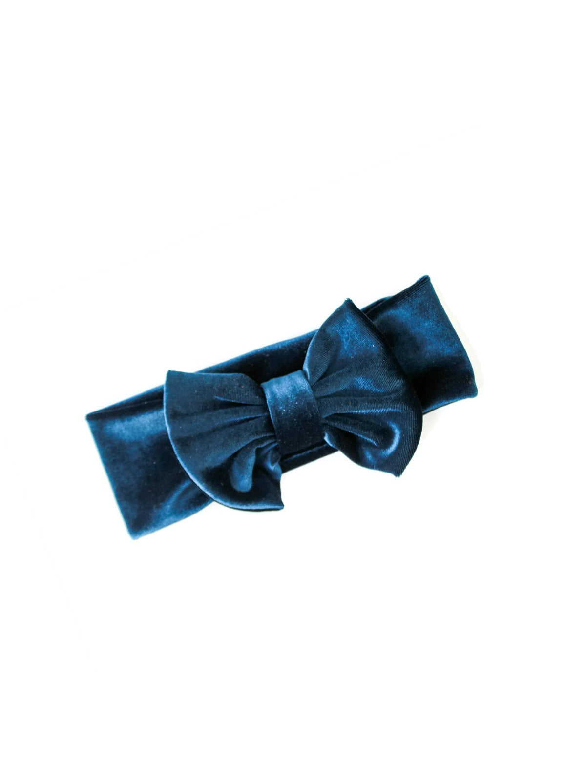 deep teal blue velvet bow headband