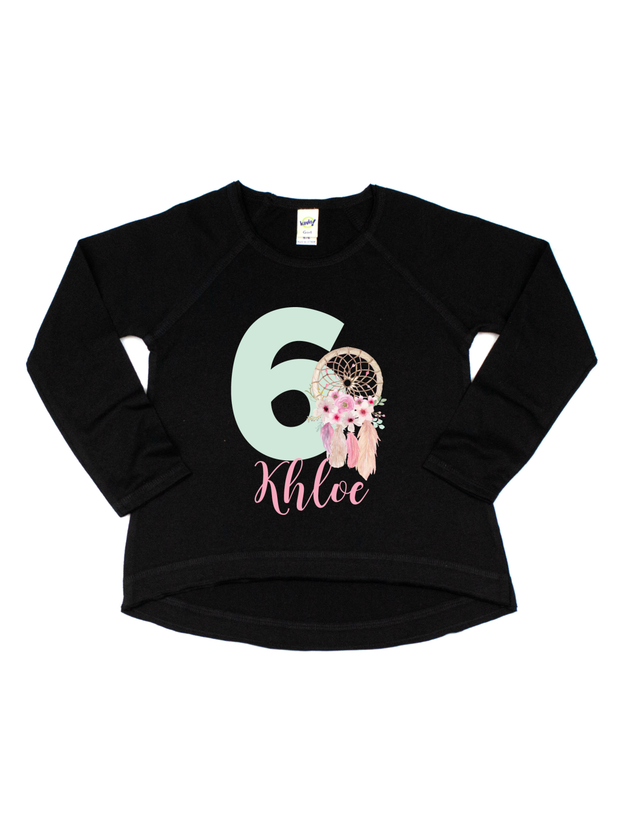 girls long sleeve dreamcatcher shirt
