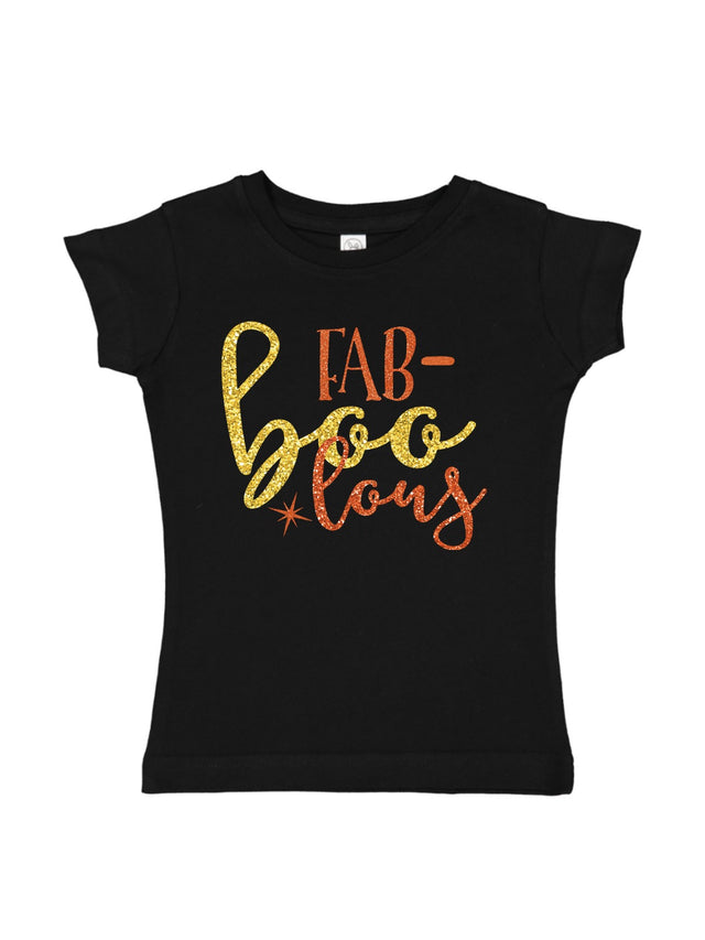 faBOOlous girls halloween shirt in black