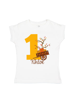 Pumpkin Wagon Girls Custom Birthday Shirt