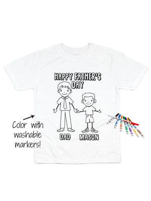 happy fathers day colorable marker shirt