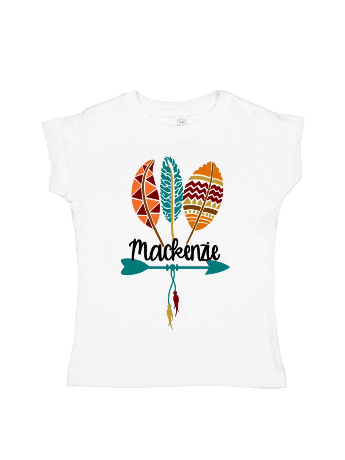 Girls Personalized Fall Shirt Feathers