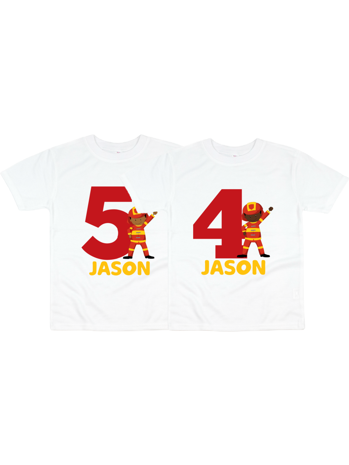 custom fireman boys birthday shirts