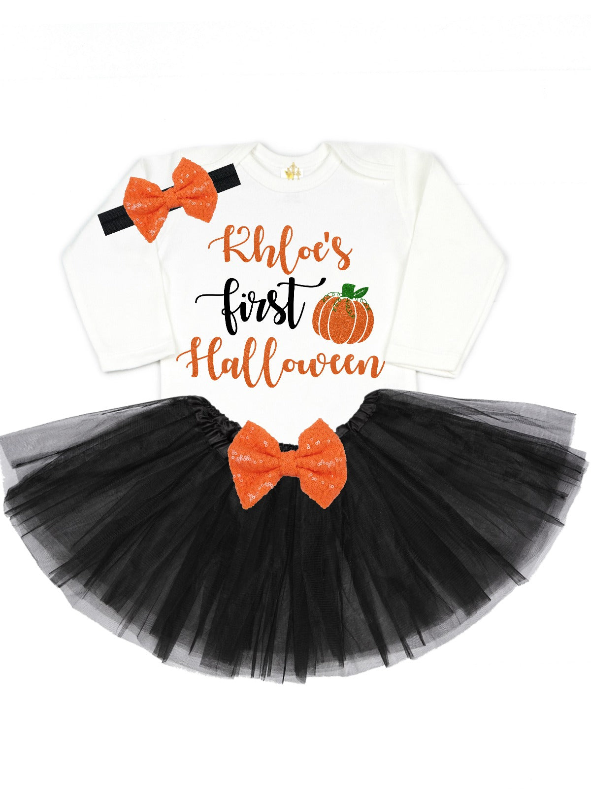 personalized first halloween baby girl tutu outfit
