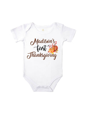 girls 1st Thanksgiving outfit personalized