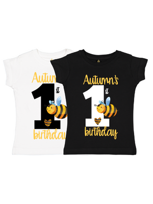 personalized bumble bee birthday shirts