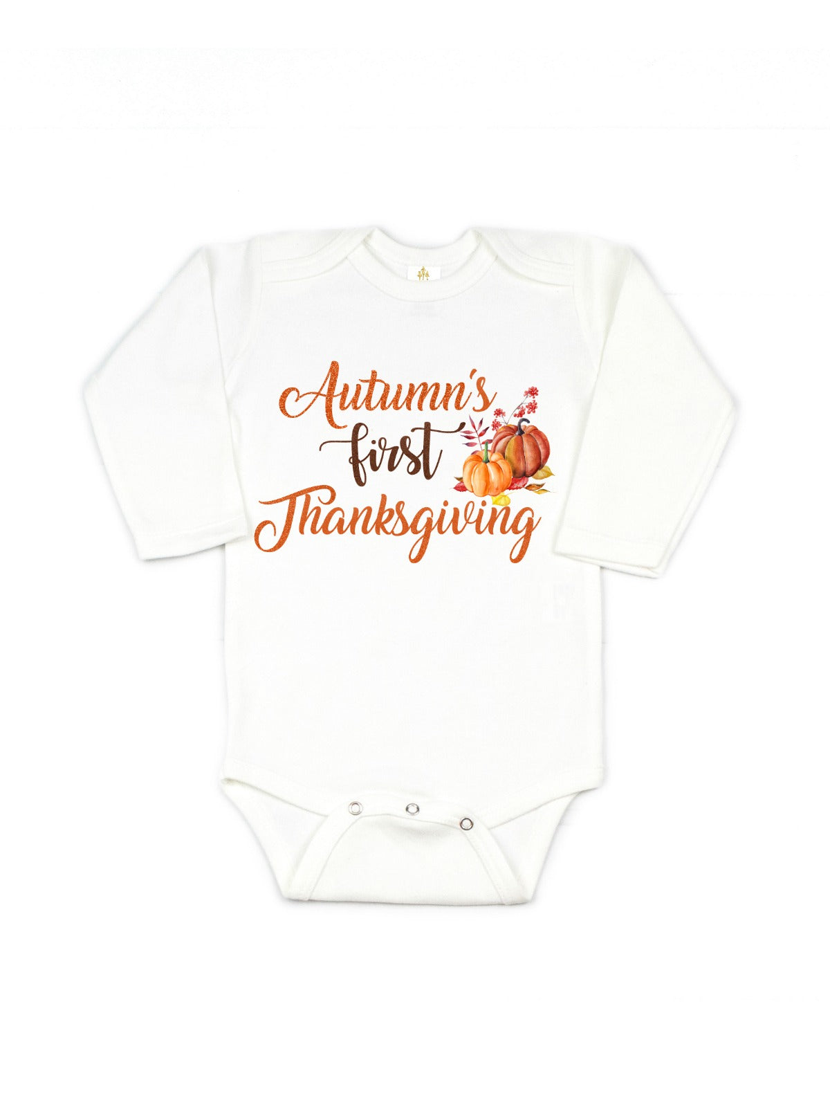 Personalized Baby Girl's First Thanksgiving Outfit with Bodysuit and Diaper Cover