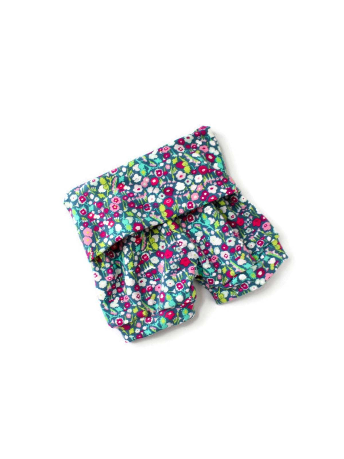 purple floral baby and toddler girl shorts