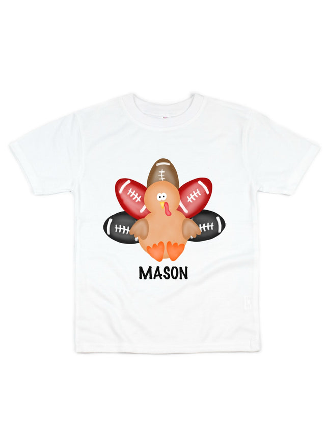 short sleeve boys Thanksgiving football shirt