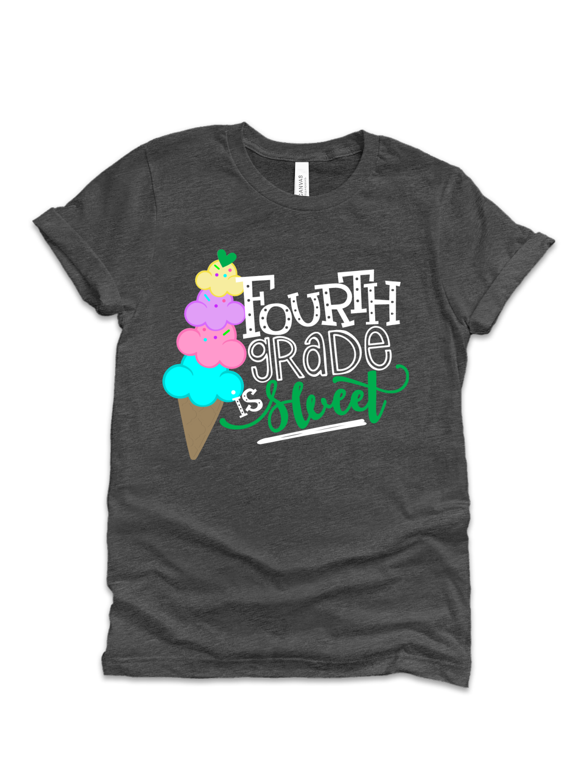 fourth grade is sweet heather gray tee