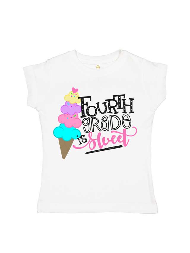fourth grade is sweet girls shirt in white