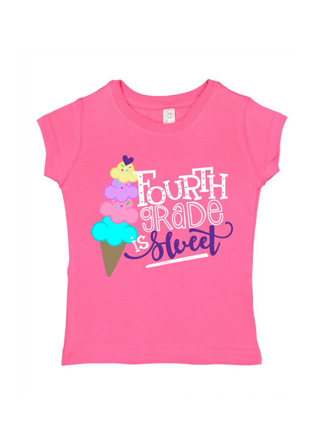 Fourth Grade is Sweet Girls Raspberry Pink Shirt