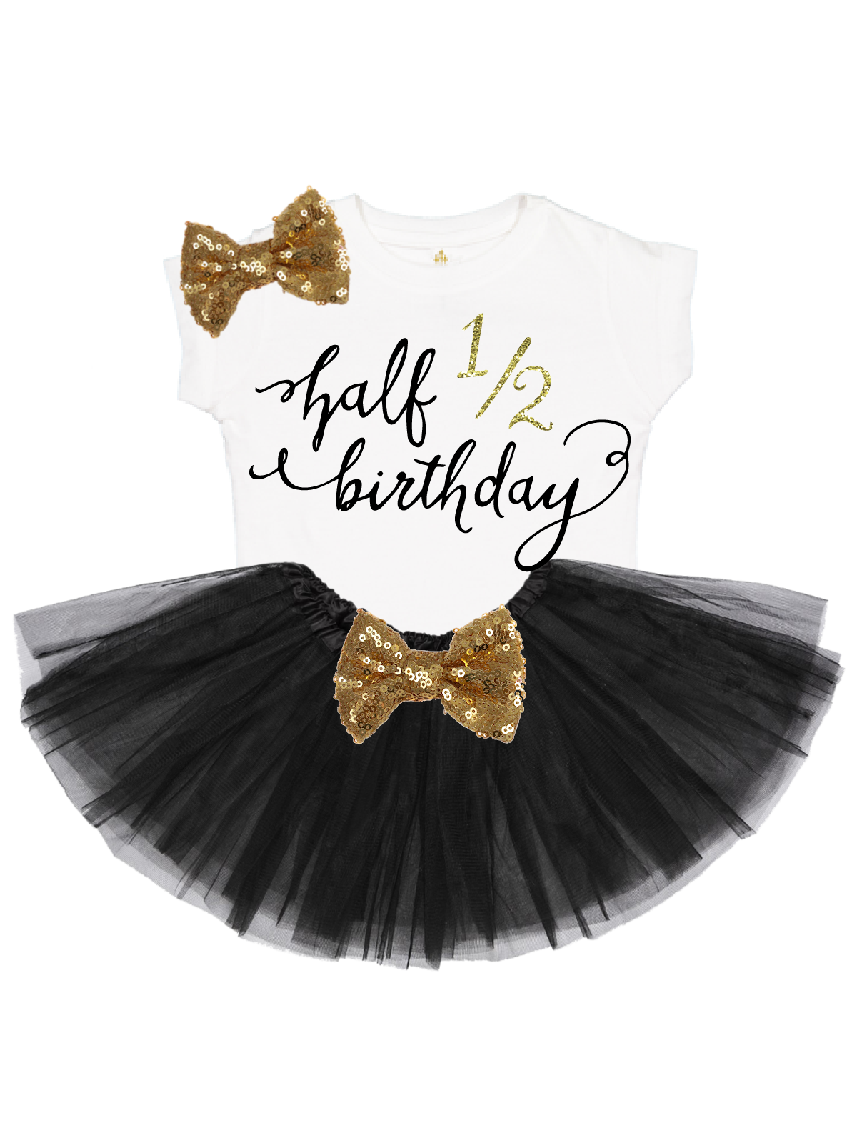 baby girl half 1/2 birthday tutu outfit