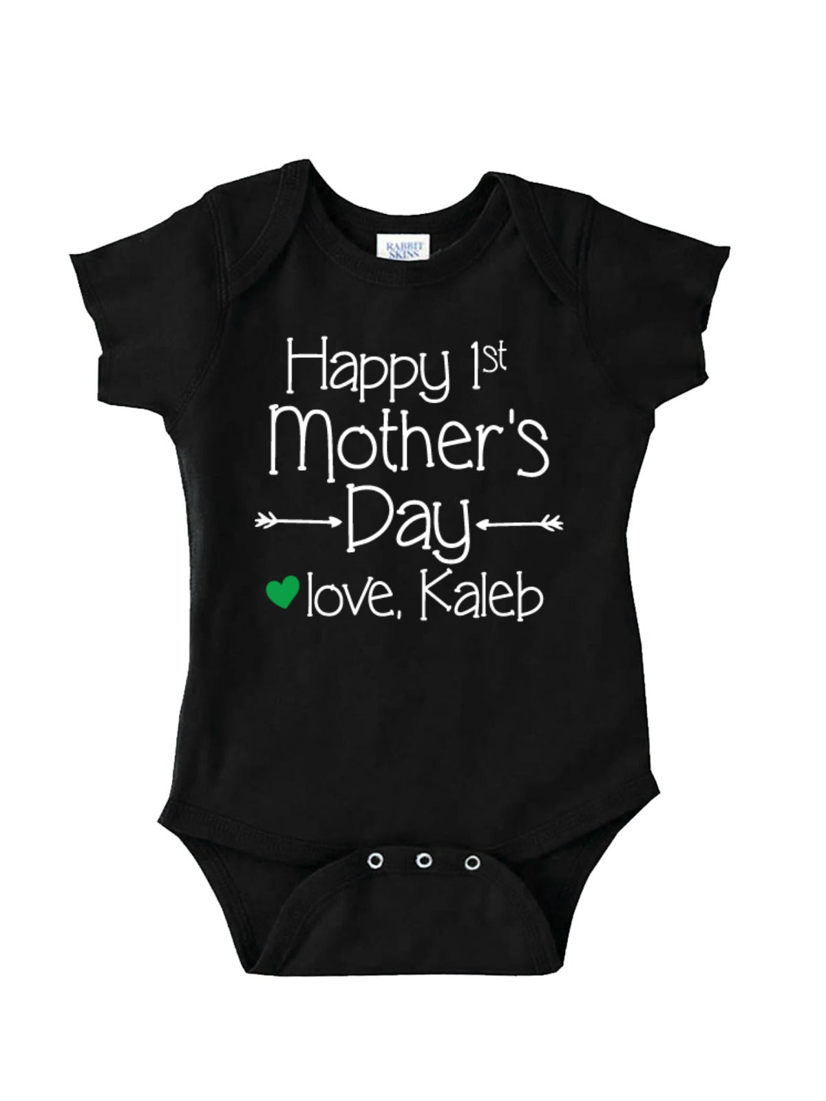 Happy 1st Mother's Day Personalized Boys Tee - Black