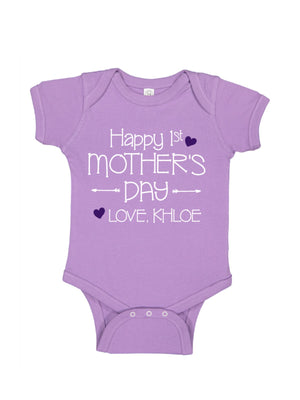 Happy 1st Mother's Day Purple Girl's Tee & Bodysuit