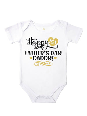 Happy First Father's Day Tutu Outfit - Black & Gold
