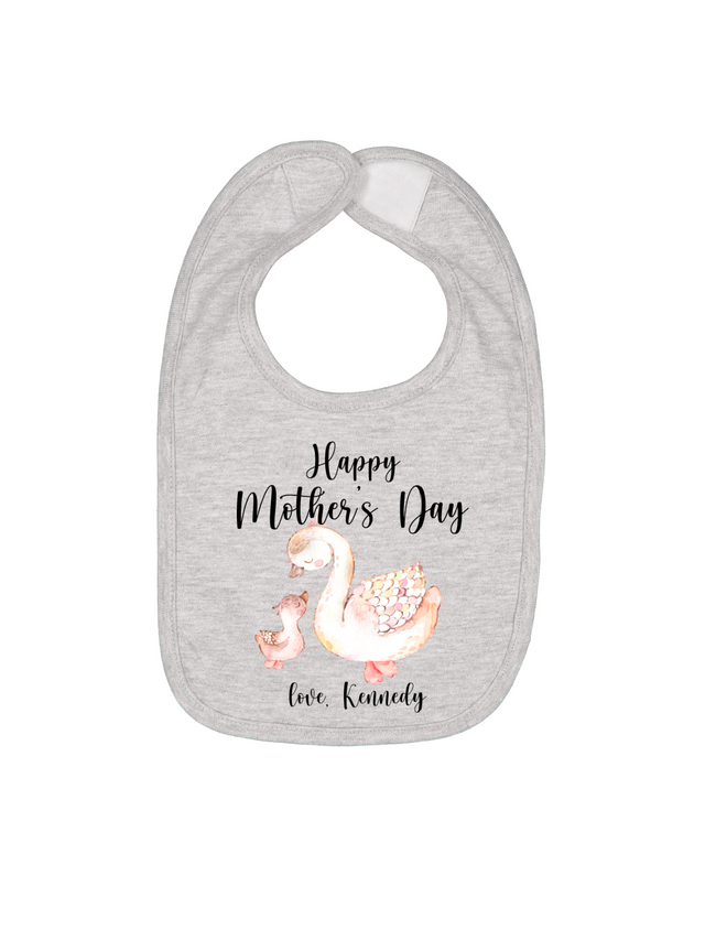 happy first mothers day custom swan bib
