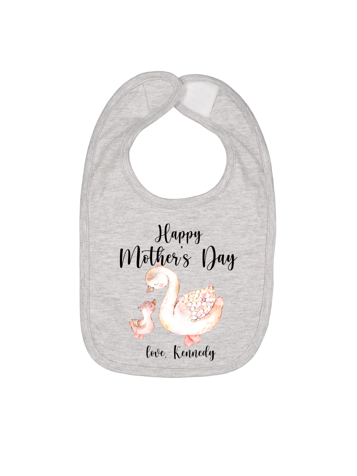 happy first mothers day custom swan bib