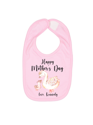 happy Mother's Day personalized pink baby bib