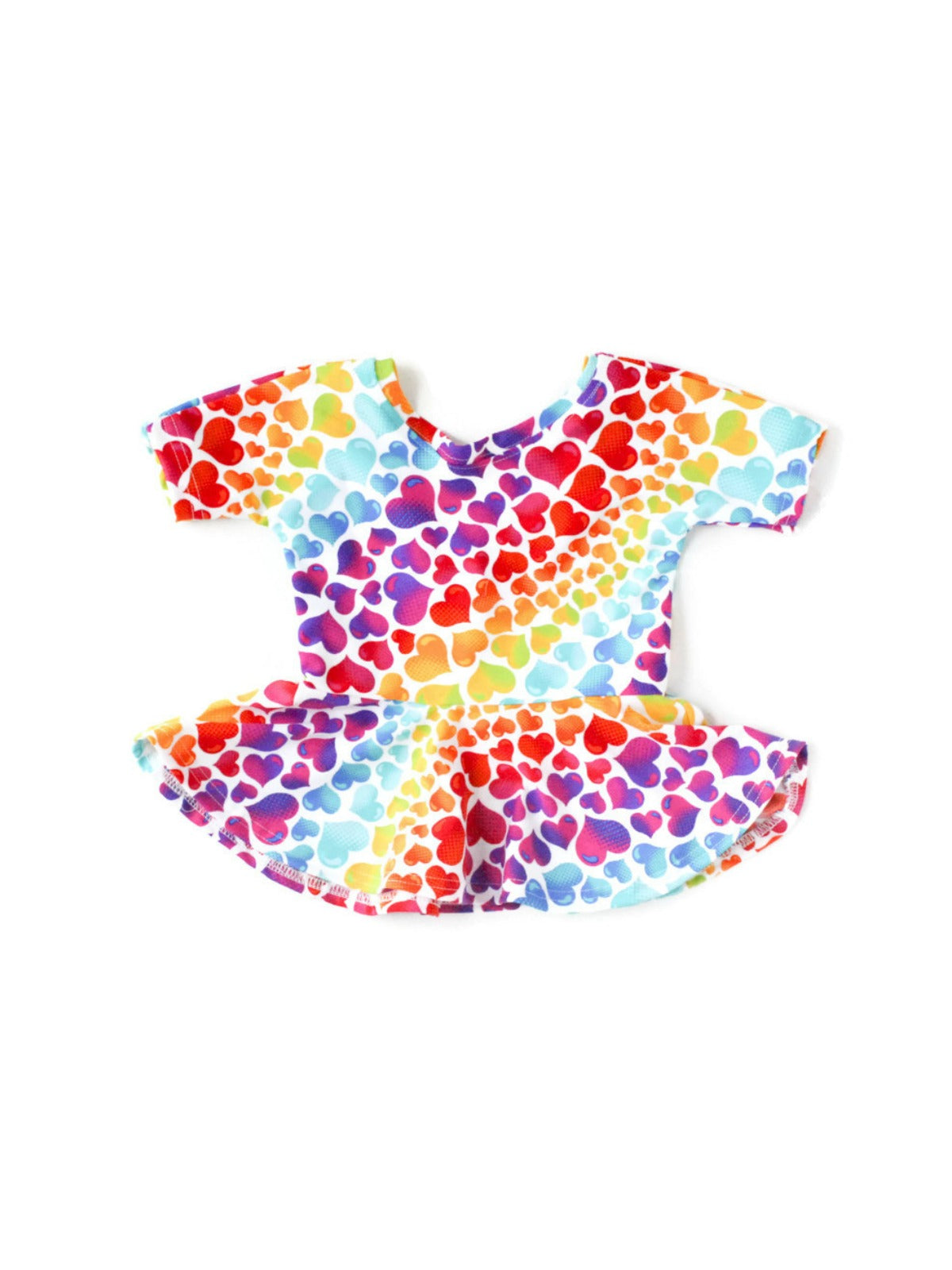 girls rainbow hearts colorful peplum top